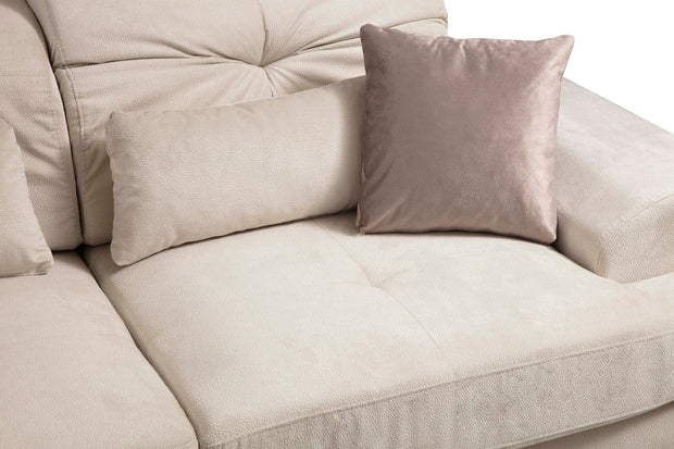 Asir Divano Angolare a destro 3 posti in tessuto Frido Beige