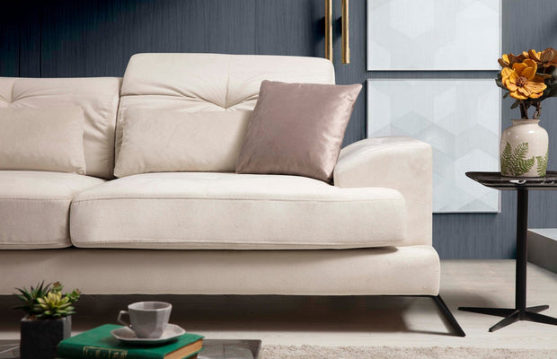 Asir Divano Angolare a destro 3 posti in tessuto Frido Beige
