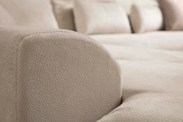Asir Divano Angolare a destro 3 posti in tessuto Frido Beige