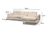 Asir Divano Angolare a destro 3 posti in tessuto Frido Beige