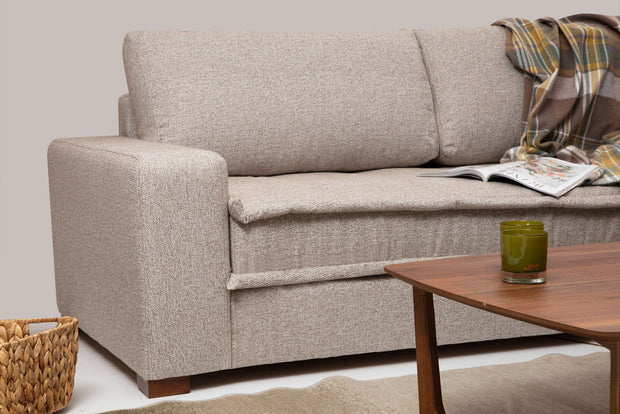 Asir Divano Angolare a destro 3 posti in tessuto Lena Beige
