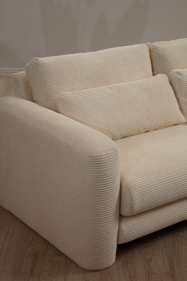 Asir Divano Angolare a destro 3 posti in tessuto Lily Beige