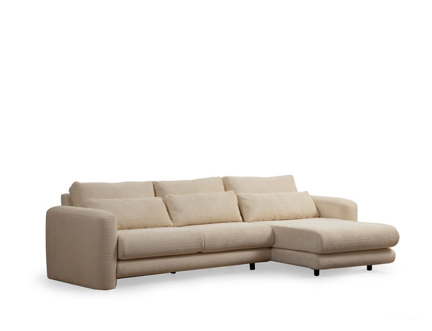 Asir Divano Angolare a destro 3 posti in tessuto Lily Beige