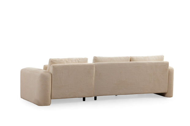 Asir Divano Angolare a destro 3 posti in tessuto Lily Beige