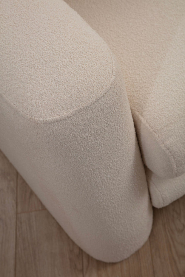 Asir Divano Angolare a destro 3 posti in tessuto Lily Crema