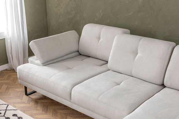 Asir Divano Angolare a destro 3 posti in tessuto Mustang Grande Beige