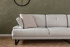 Divano Angolare a destro 3 posti in tessuto Mustang Piccola Beige (6)
