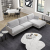Asir Divano Angolare a destro 3 posti in tessuto Pearl Grigio
