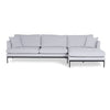 Asir Divano Angolare a destro 3 posti in tessuto Pearl Grigio