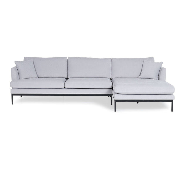 Asir Divano Angolare a destro 3 posti in tessuto Pearl Grigio