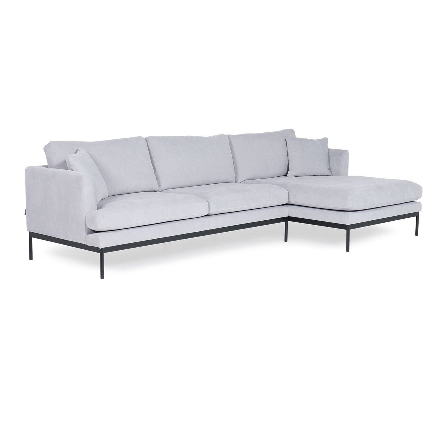 Asir Divano Angolare a destro 3 posti in tessuto Pearl Grigio