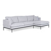 Asir Divano Angolare a destro 3 posti in tessuto Pearl Grigio