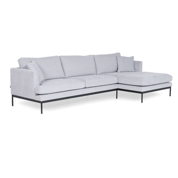Asir Divano Angolare a destro 3 posti in tessuto Pearl Grigio