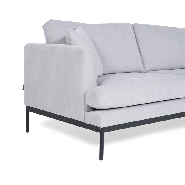 Asir Divano Angolare a destro 3 posti in tessuto Pearl Grigio
