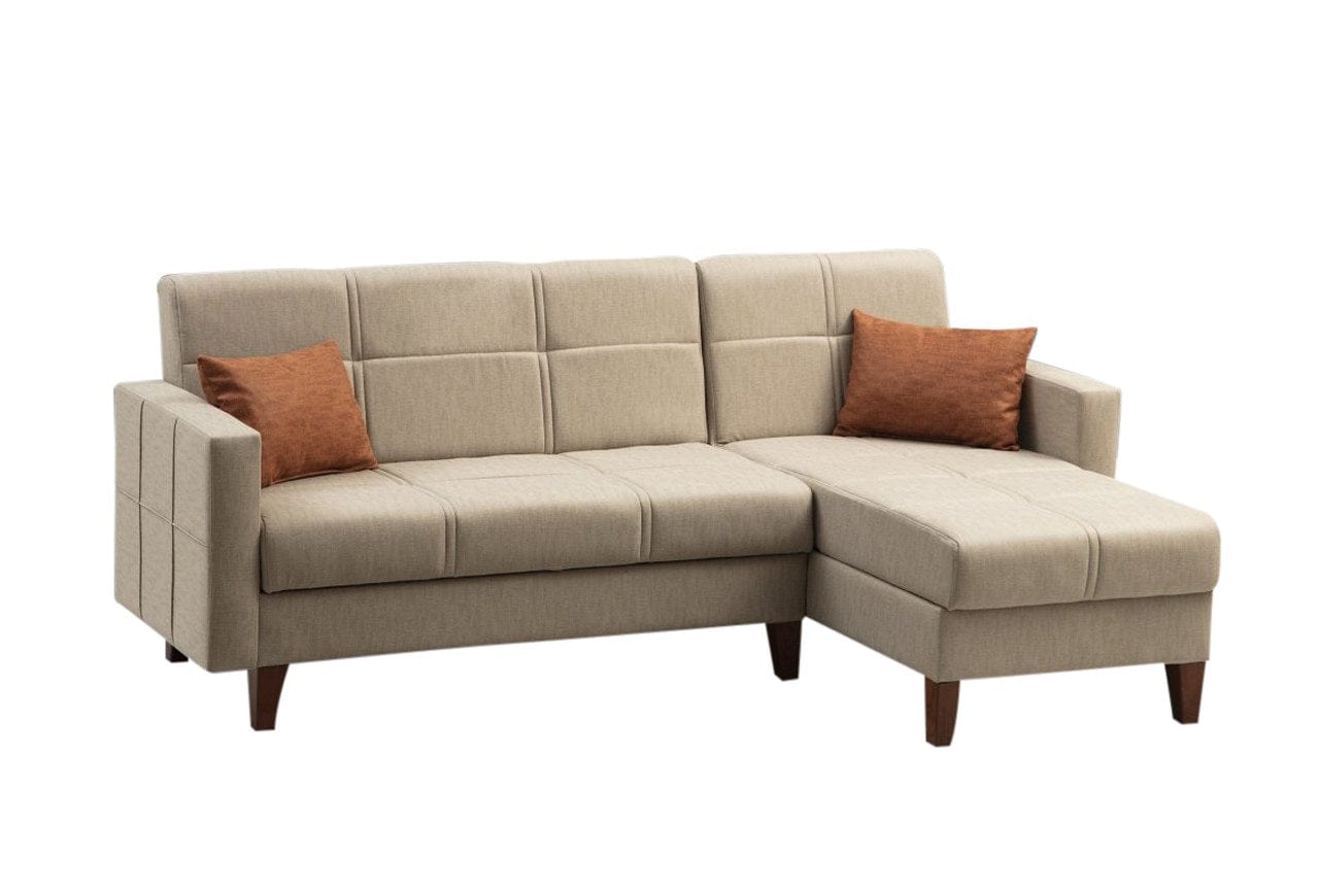 Asir Divano Angolare a destro 3 posti in tessuto Polya Beige