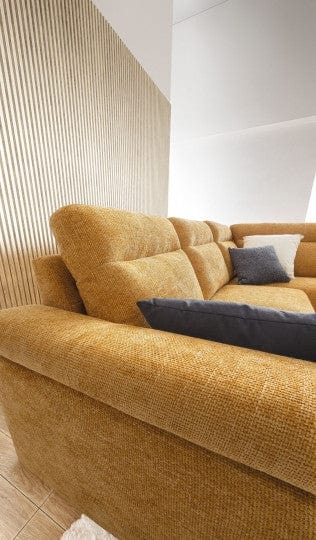 LeComfort Divano Angolare a destro 4 posti Belargis Giallo