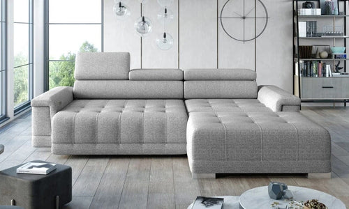 Wersal Divano Angolare a destro 4 posti Campis Mini Grigio