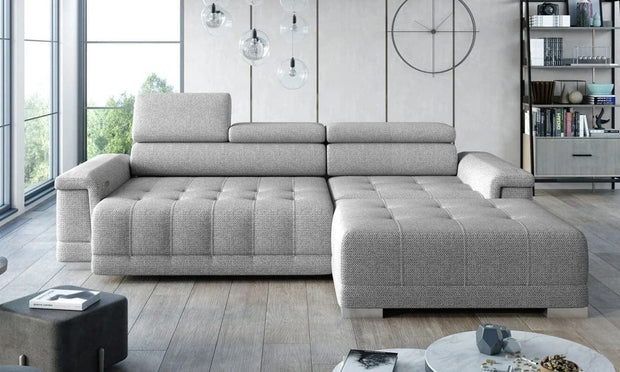 Wersal Divano Angolare a destro 4 posti Campis Mini Grigio