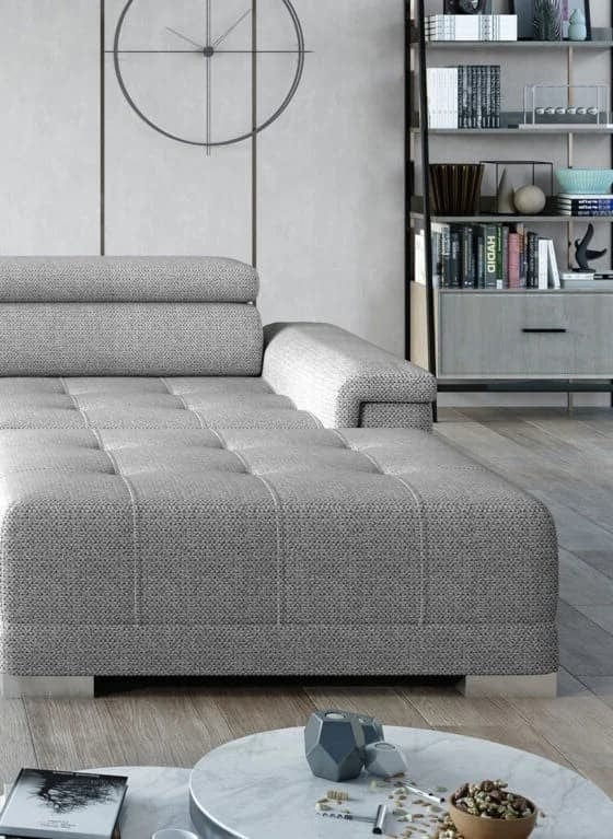 Wersal Divano Angolare a destro 4 posti Campis Mini Grigio