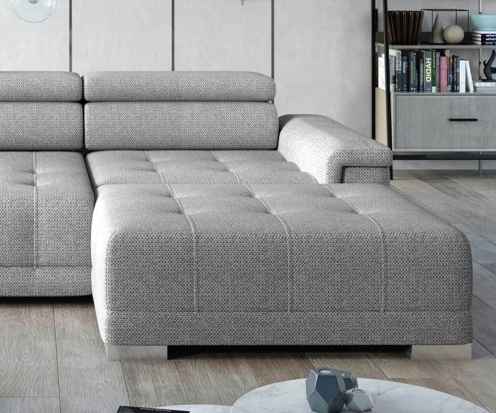 Wersal Divano Angolare a destro 4 posti Campis Mini Grigio