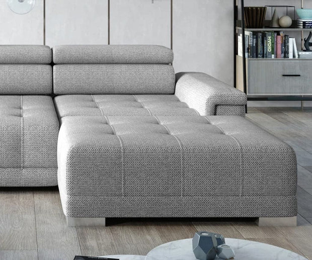 Wersal Divano Angolare a destro 4 posti Campis Mini Grigio