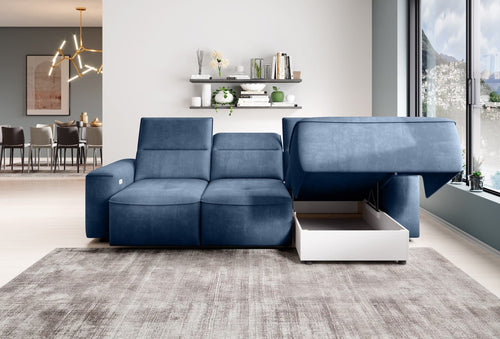 Divano Angolare a destro 4 posti Combi Mini Blu (1)