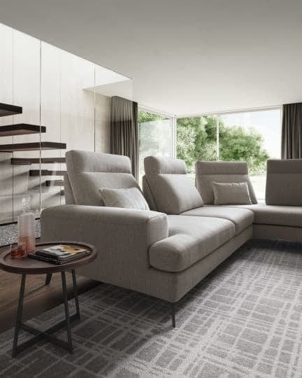 LeComfort Divano Angolare a destro 4 posti Emetix Cappuccino