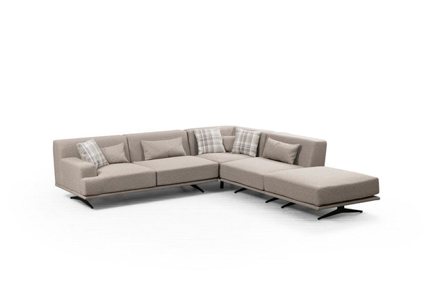 Asir Divano Angolare a destro 4 posti in tessuto Bentley Beige