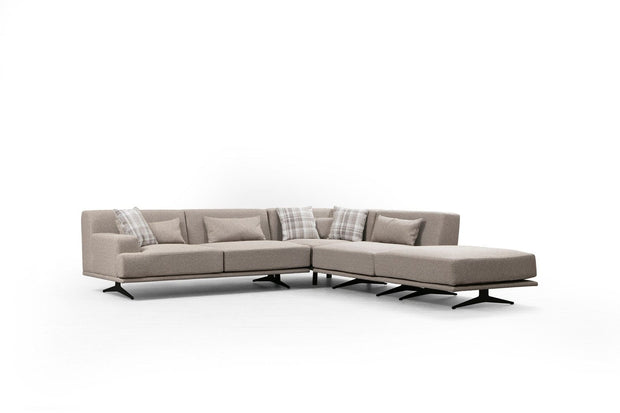 Asir Divano Angolare a destro 4 posti in tessuto Bentley Beige