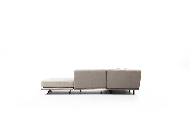 Asir Divano Angolare a destro 4 posti in tessuto Bentley Beige