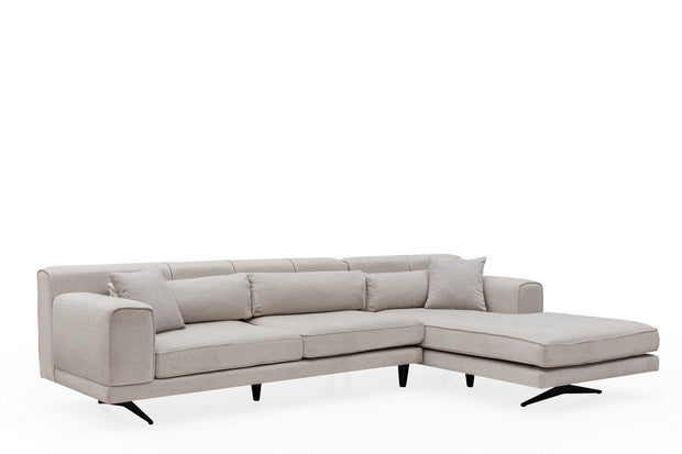 Asir Divano Angolare a destro 4 posti in tessuto Jivago Beige