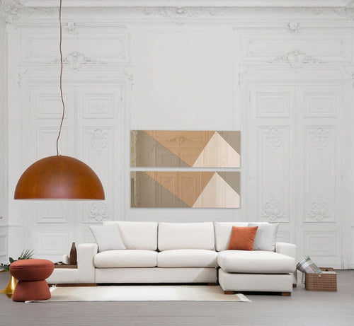 Asir Divano Angolare a destro 4 posti in tessuto Loop 19 Beige
