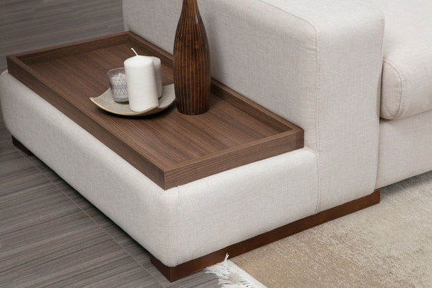 Asir Divano Angolare a destro 4 posti in tessuto Loop 19 Beige