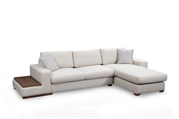 Asir Divano Angolare a destro 4 posti in tessuto Loop 19 Beige