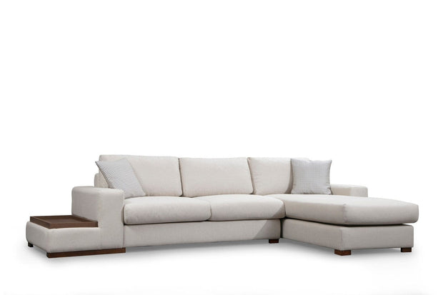 Asir Divano Angolare a destro 4 posti in tessuto Loop 19 Beige