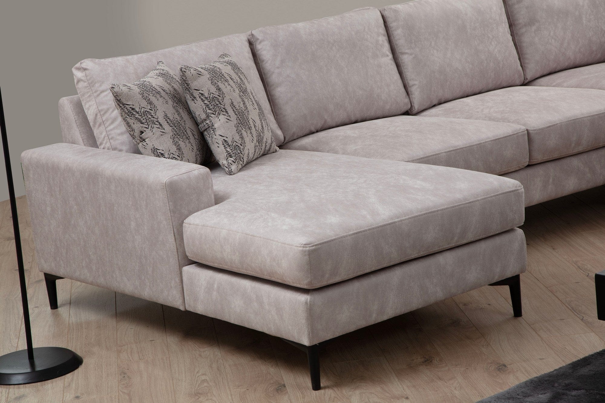 Asir Divano Angolare a destro 4 posti in tessuto Porto Beige