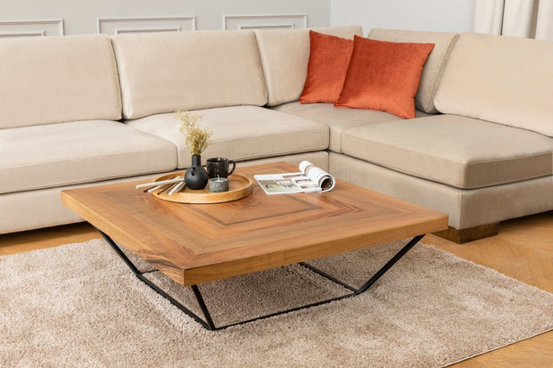 Asir Divano Angolare a destro 4 posti in velluto Tulip Beige