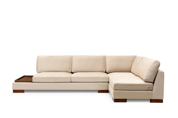 Asir Divano Angolare a destro 4 posti in velluto Tulip Beige
