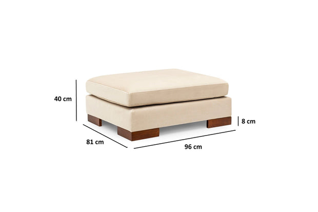 Asir Divano Angolare a destro 4 posti in velluto Tulip Beige