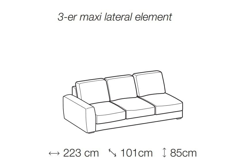 LeComfort Divano Angolare a destro 4 posti Magy Grigio