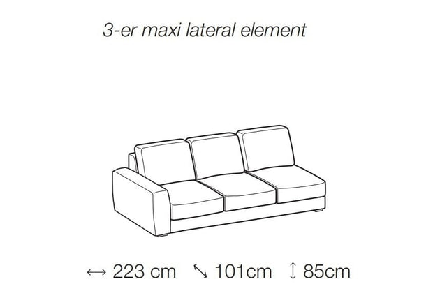 LeComfort Divano Angolare a destro 4 posti Magy Grigio