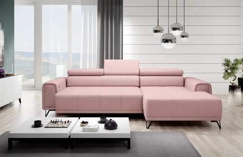 Wersal Divano Angolare a destro 4 posti Mavin Mini Rosa