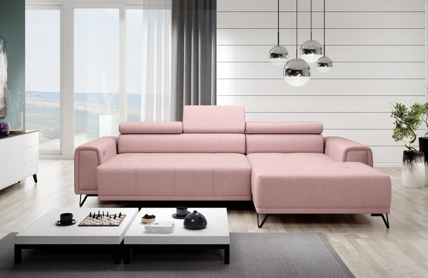Wersal Divano Angolare a destro 4 posti Mavin Mini Rosa