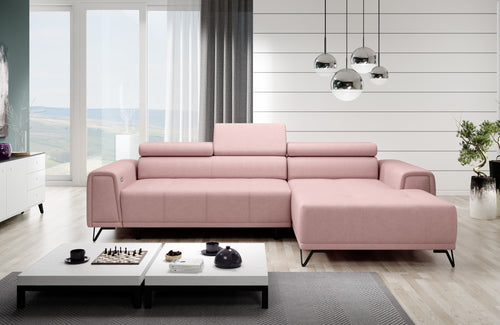 Wersal Divano Angolare a destro 4 posti Mavin Mini Rosa