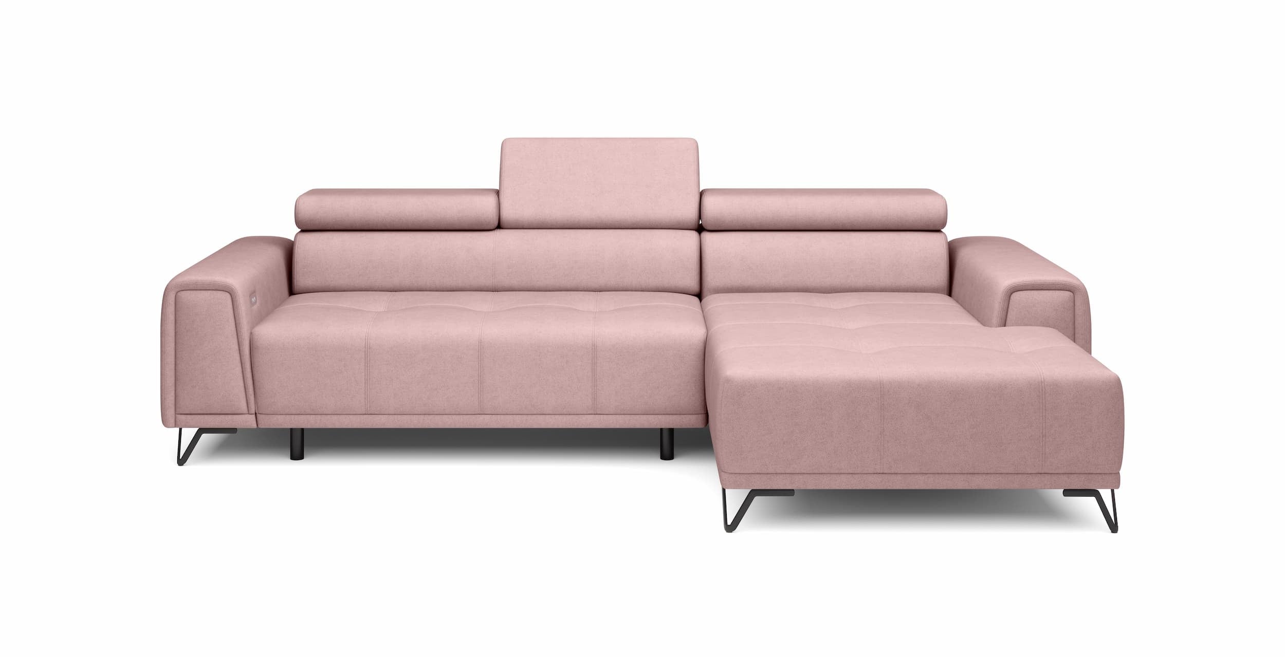 Wersal Divano Angolare a destro 4 posti Mavin Mini Rosa