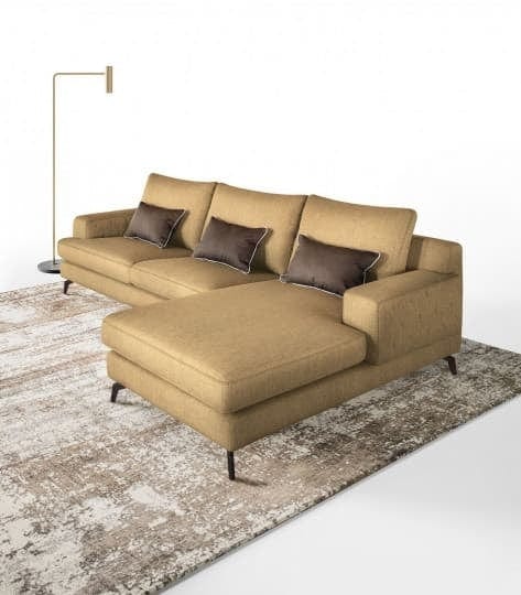 LeComfort Divano Angolare a destro 4 posti Nixie Giallo