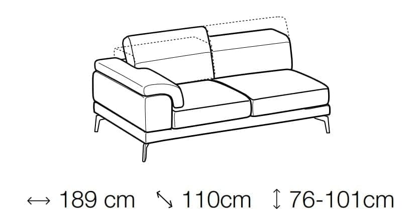 LeComfort Divano Angolare a destro 4 posti Notos Blu