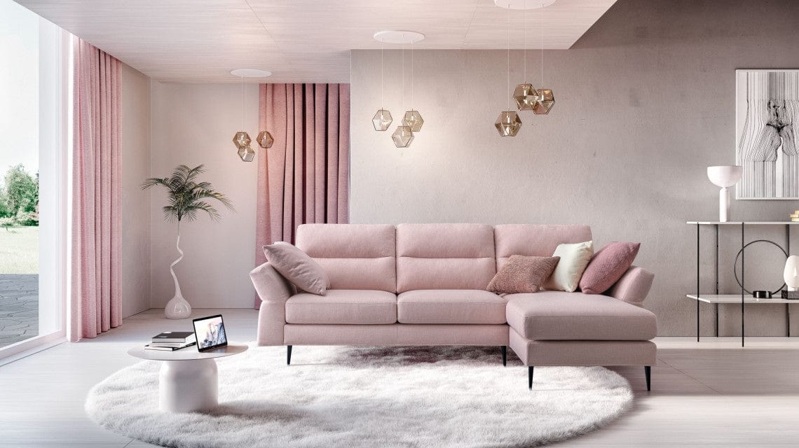 LeComfort Divano Angolare a destro 4 posti Thos Rosa