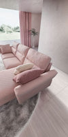 LeComfort Divano Angolare a destro 4 posti Thos Rosa