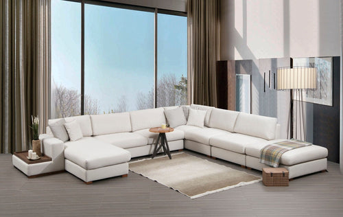 Asir Divano Angolare a destro 5 posti in tessuto Loop 11 Beige